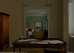 Beethoven's desk and view through the apartment